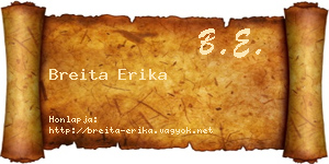 Breita Erika névjegykártya